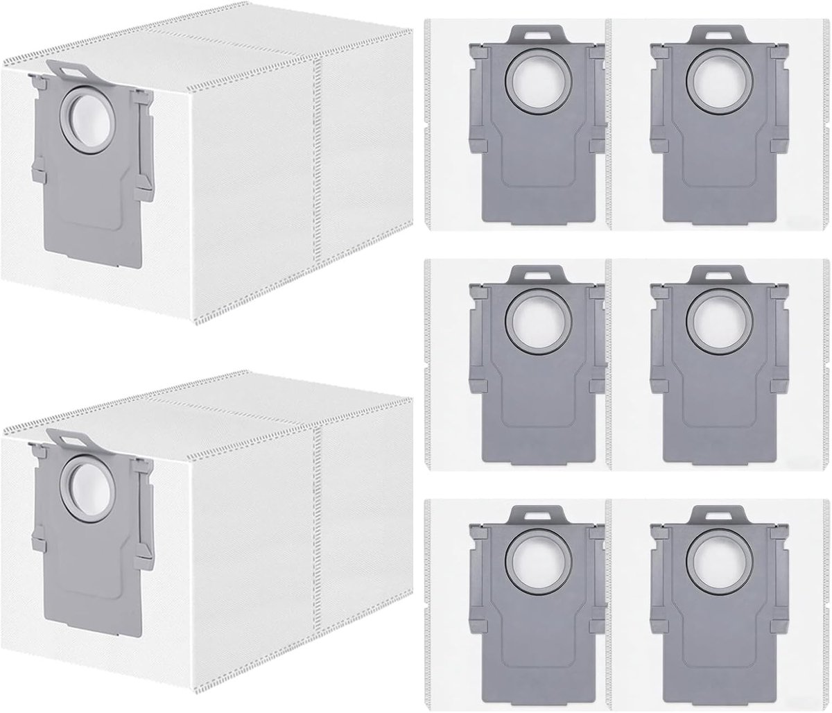8 stuks stofzakken, accessoireset voor Roborock S8 MaxV Ultra/ S8 MaxV Ultra/S8 Max Ultra/Qrevo Master/Qrevo S/Q Revo/Qrevo Pro/Qrevo MaxV/G10S/G10S PRO/T8/Q5,3.1L stofzuigerzakken met hoge capaciteit