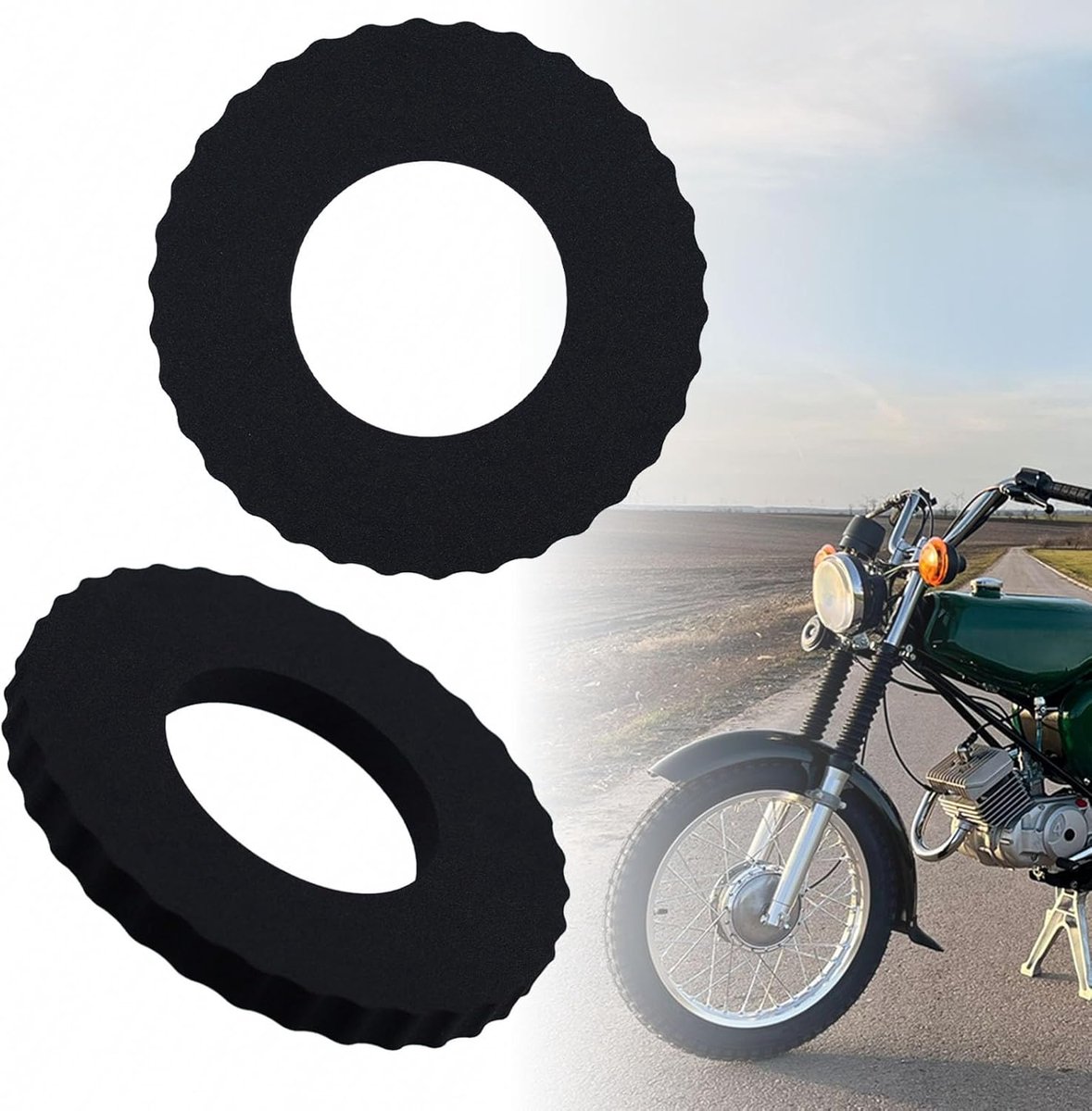 2-Pack Tankbeschermring – Schuimrubber 120 x 60 mm – Compatibel met Simson S50, S51, S70, KR51, SR50, SR80, SR4 – Tankdop Beschermring voor Klassieke Brommers
