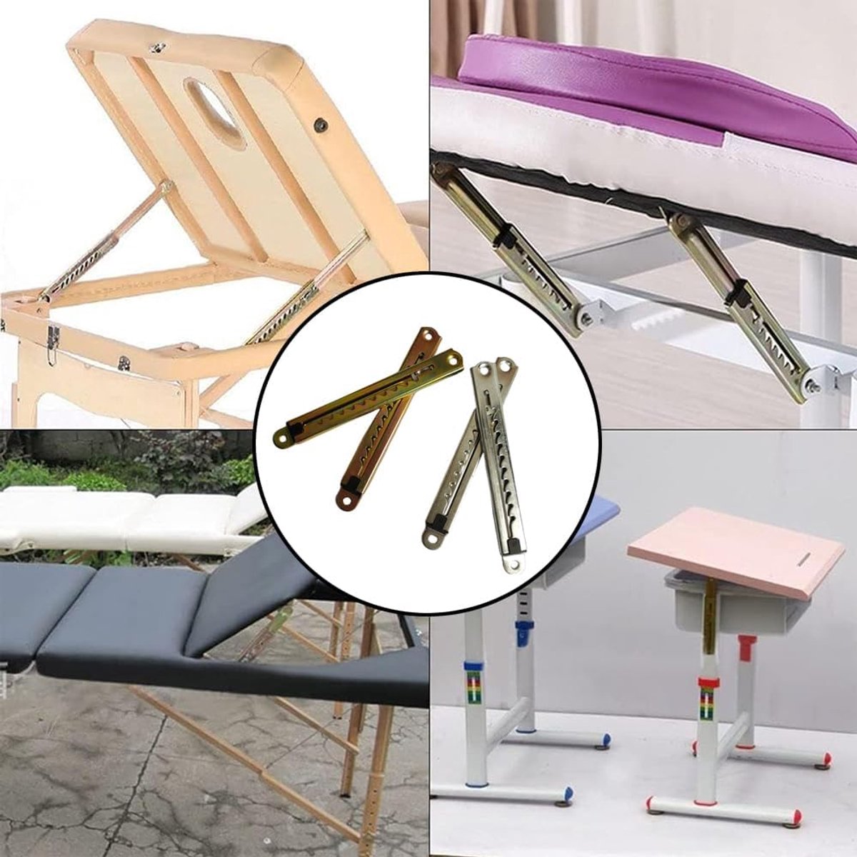 Scharnieren, 10 Versnellingen Wit Zink Hijsbeugel Hardware Scharnier voor Massagebank Bedden Bureaubladen Tafels (Model B)
