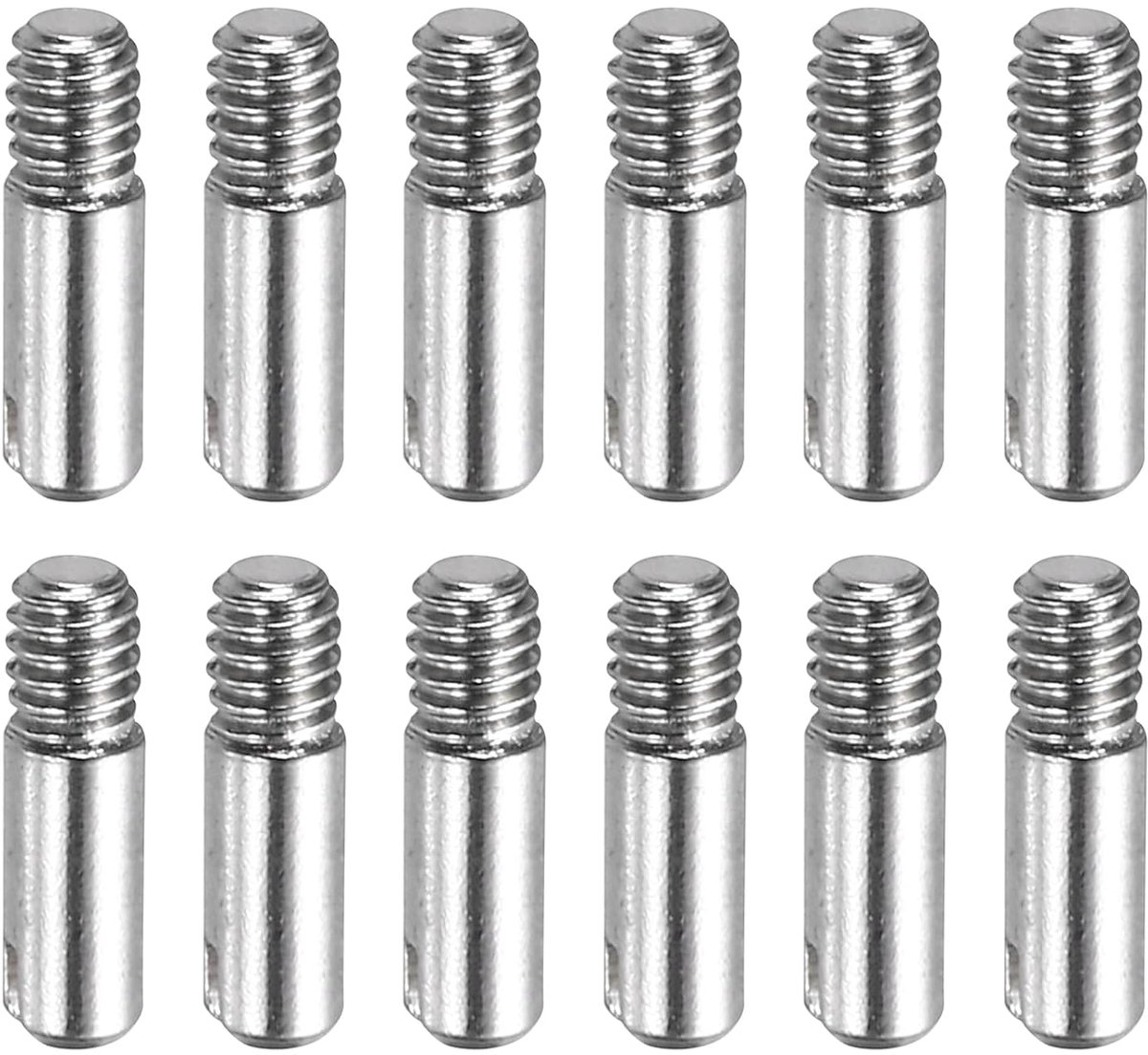 12 stuks cilindrische pennen met inkepingen M2 x 8 mm, uitlijningspenen van roestvrij staal 304 met buitendraad, plankhouder voor meubelmontage, doe-het-zelfprojecten