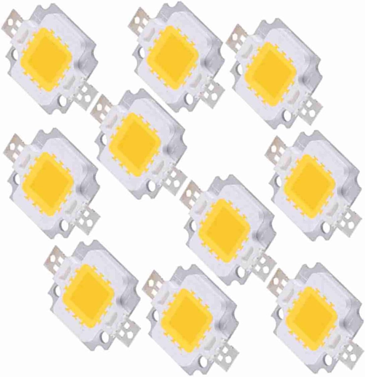 10 Stuks 10W COB LED 9-12V DC Warmwit Licht voor Floodlamp en Gloeilamp Vervanging Geschikt voor Handheld Zaklampen