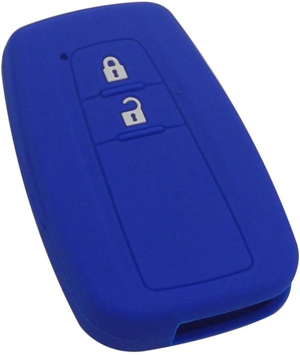 Autosleutel hoes voor Toyota CHR C-HR Camry Prius Prado 2-knops Keyless Smart Key (Blauw)