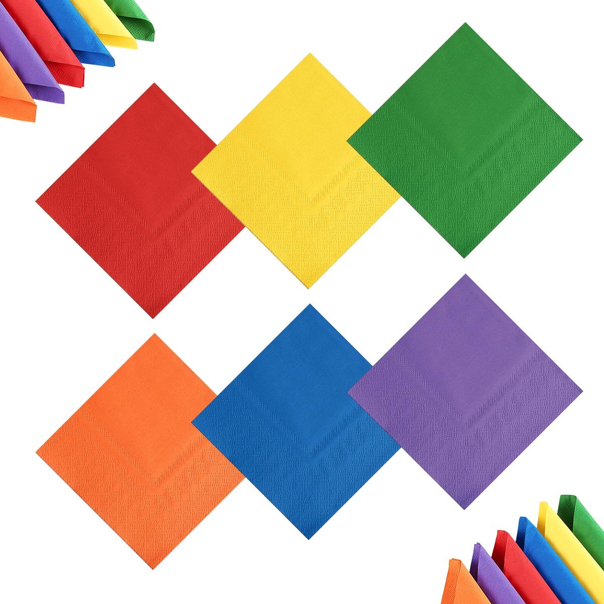Regenboogservetten 72 stuks - 2-laags - veelkleurig - ideaal voor feesten - SnelShoppen