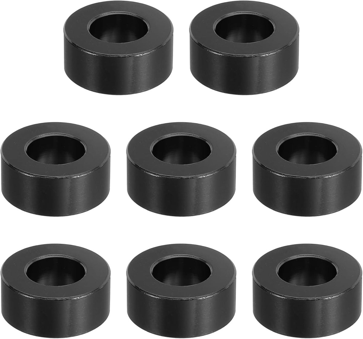 M10 Aluminium Spacer, 8 Stks Metalen Spacers Aluminium 10.5mm ID x 20mm OD x 8mm L Aluminium Spacer Schroef Standoff Ronde voor 2/5 "of M10 Schroefbout, Zwart