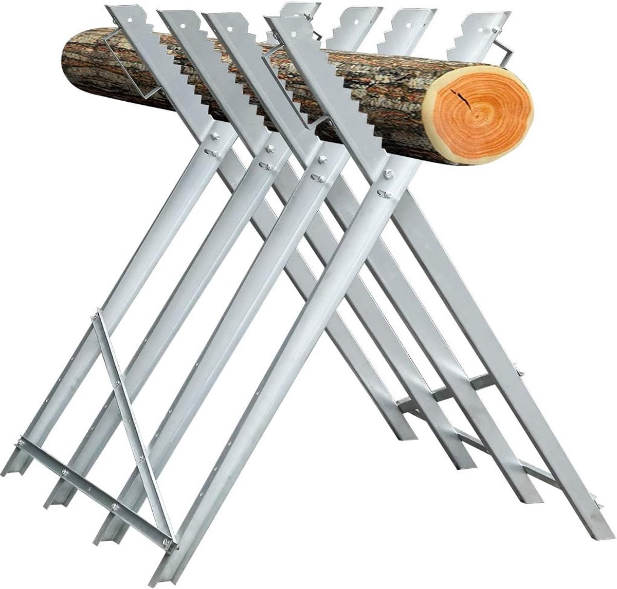 Zaagbok voor zaag, zaagframe opvouwbaar, 150 kg belastbaarheid houtzaagbok voor kettingzaag, houtzaagbok mobiele kettingzaagbok (80 x 80 x 81 cm)