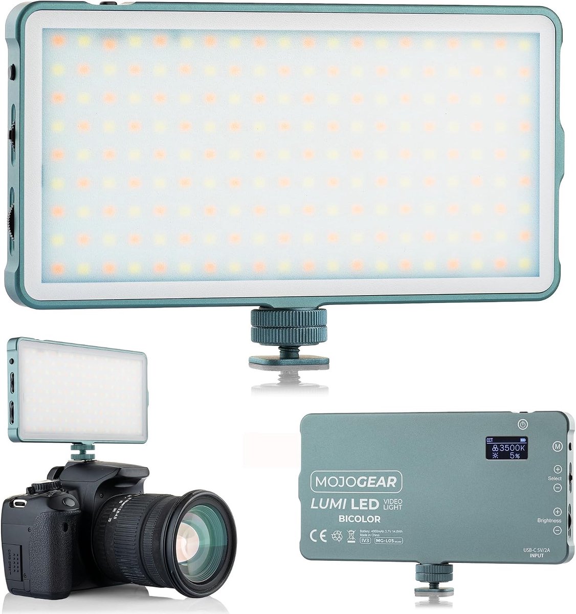LED lamp Medium 12 Watt - Staal - Bicolor licht - Perfect voor camera/studio/video - SnelShoppen