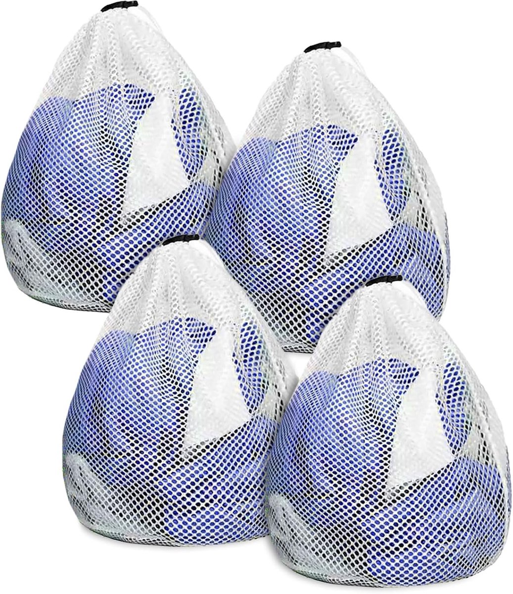 Waszakken 30 x 40 cm, Waszakken, Koordgazen Waszak, voor Wasmachine, Wasgoed, BH, Sokken, Babykleding, Ondergoed, Duurzame Wasmachinezak (Wit) (Wit)