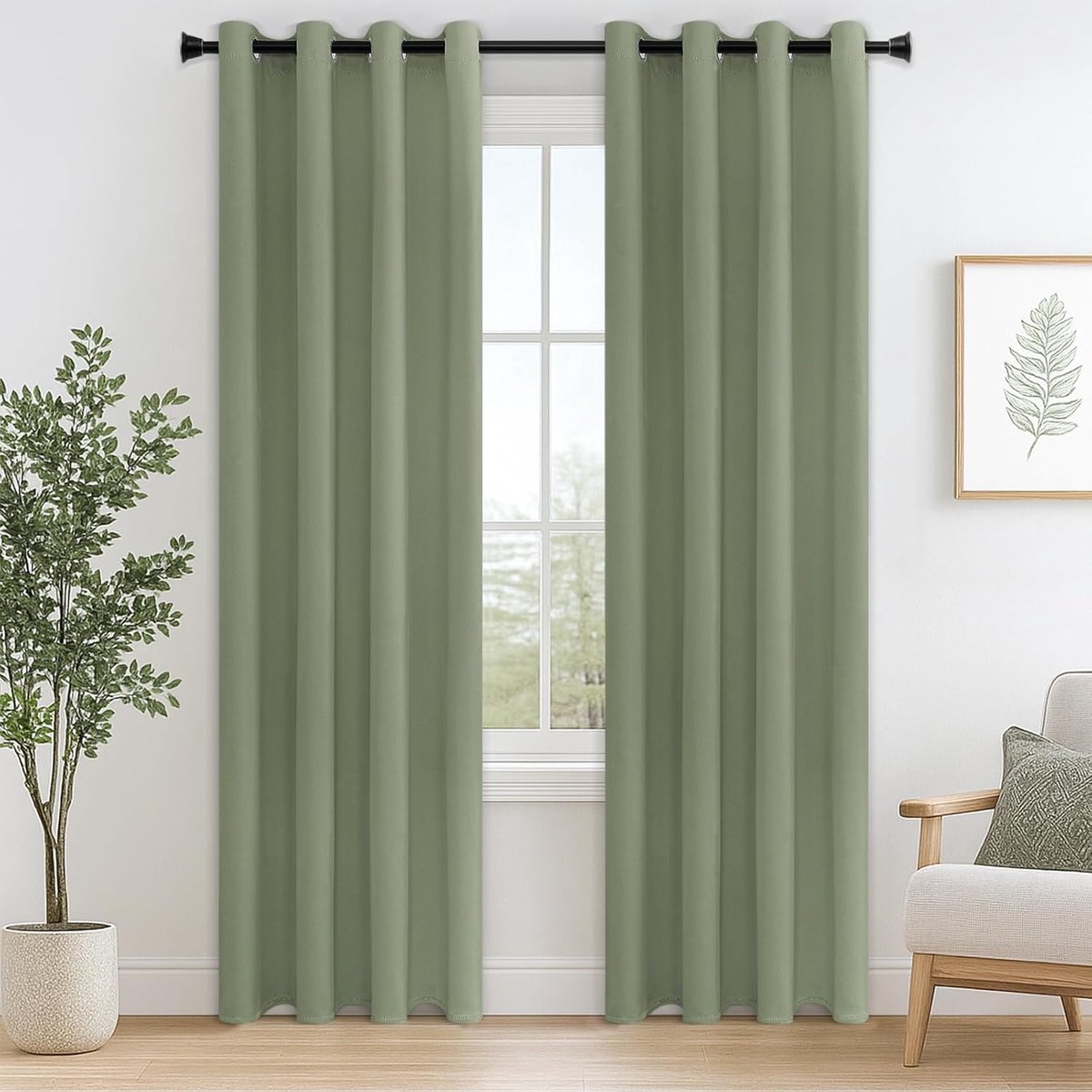 Gordijnen met privacy scherm 235 x 140 cm - Groene oogjes - Thermisch en koudebescherming - SnelShoppen