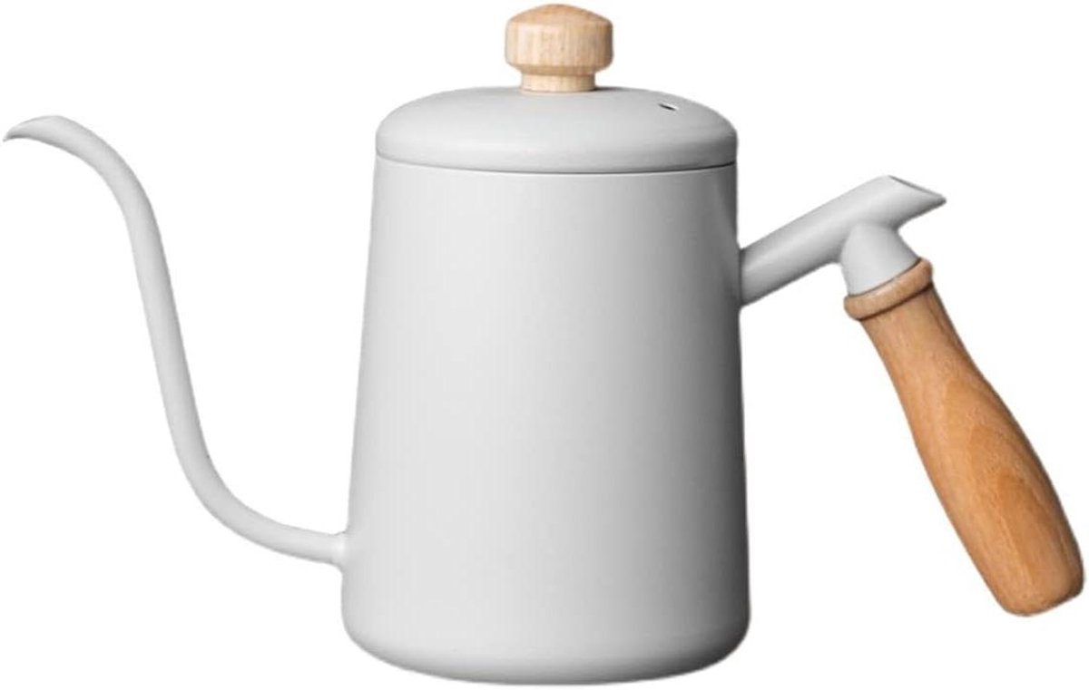 Zwanenhals Waterkoker - Koffieketel Thee - Precisie Gieten - Roestvrij Staal - 1.0 L - Zilver