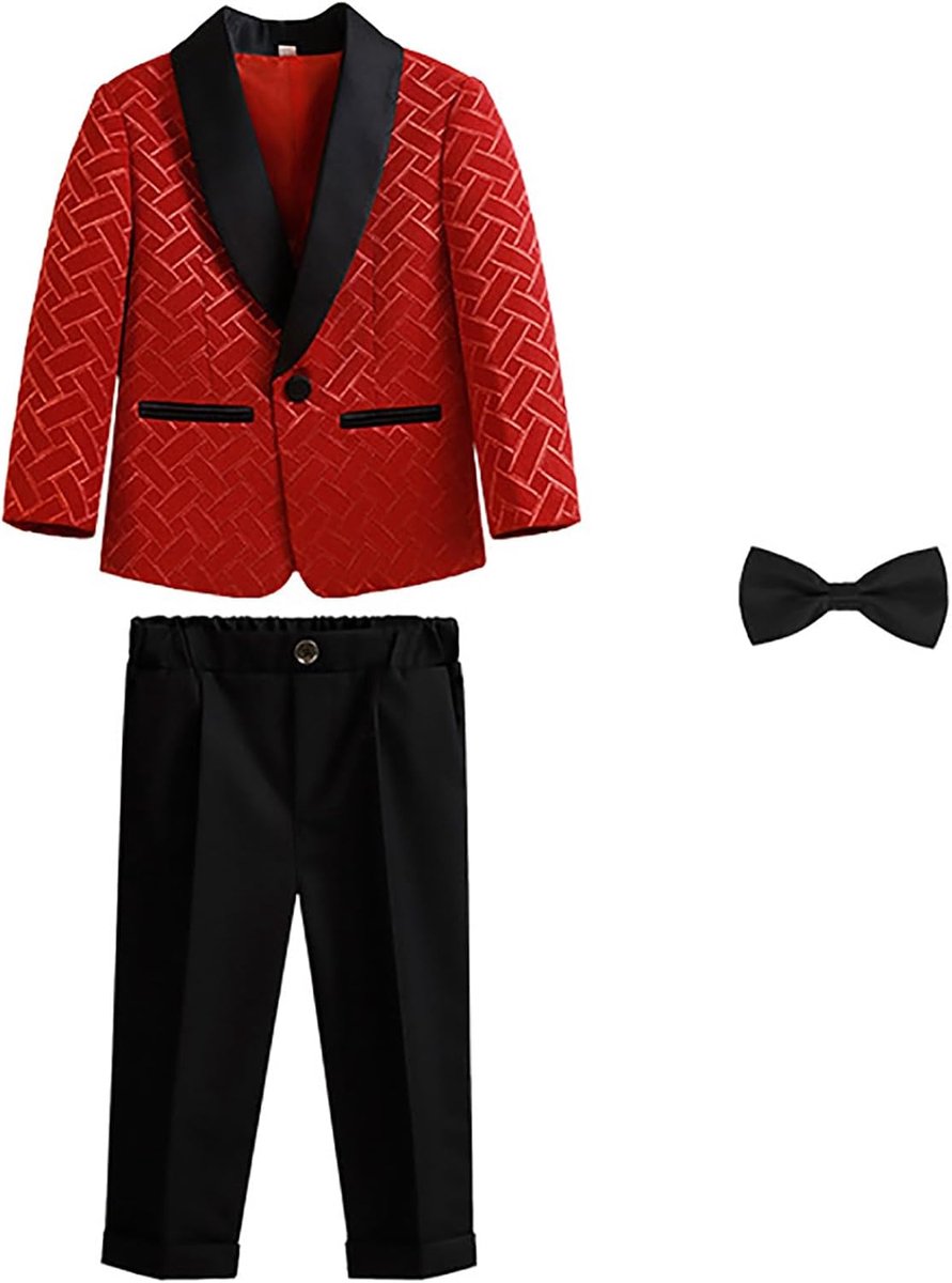 Baby jongen tuxedo set - 3-delig pak met vlinderdas - formele outfit voor jongens - SnelShoppen