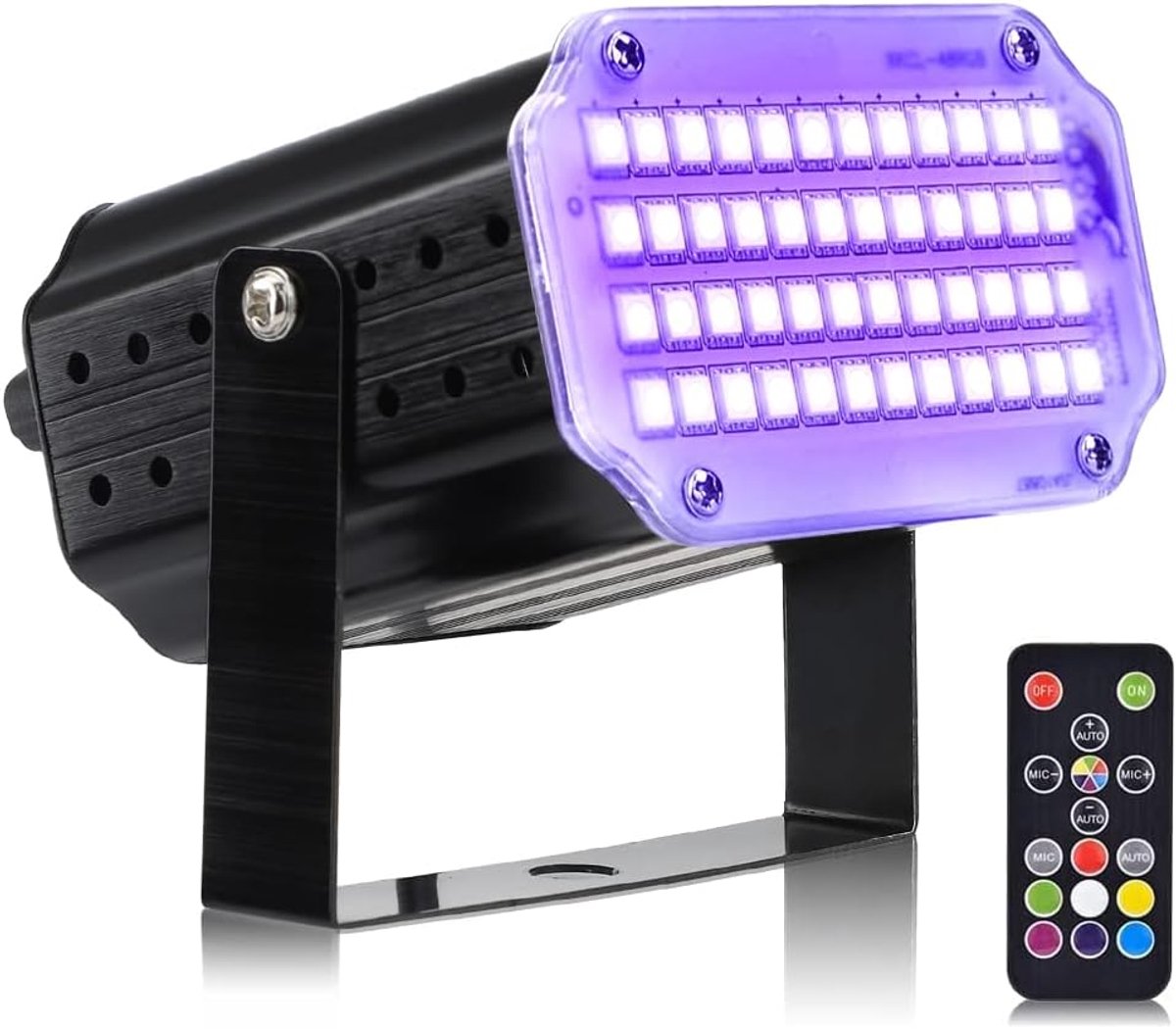 Mini Strobe Light, 48 LEDs Disco Light, Party Light with Remote Control, Sound Activated, Flash Speed Control RBG - ShopVlot