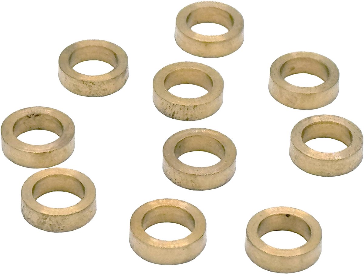 Deurstopper 10,5 x 10,5 x 3 mm - staal met messing afwerking - 10 stuks - ideaal voor stabiliteit - ShopVlot