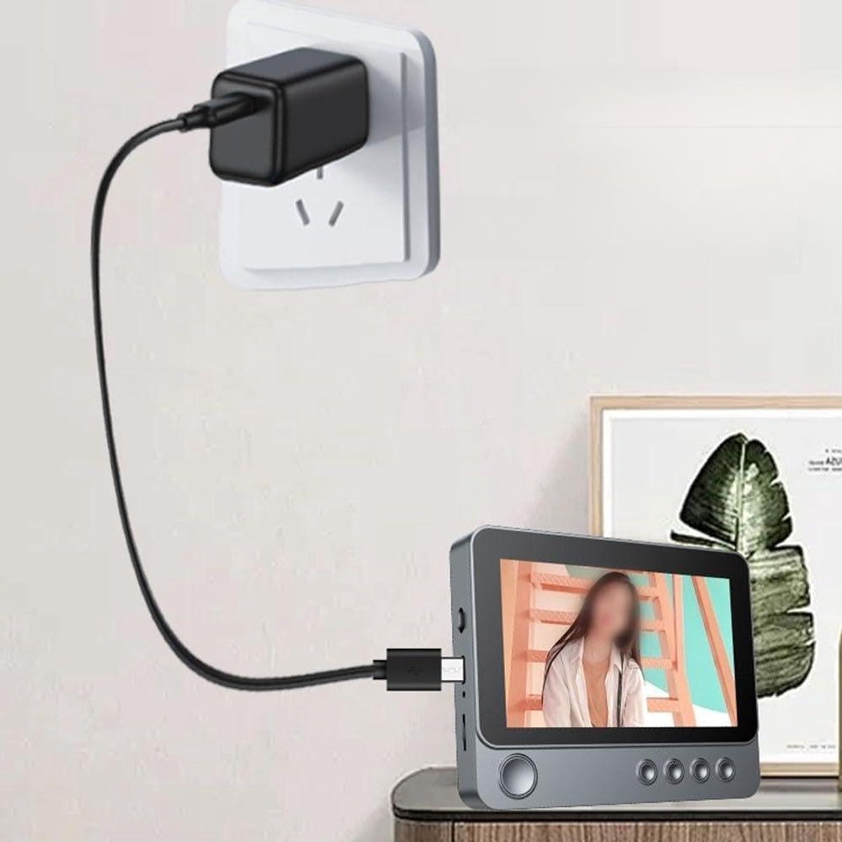 Draadloze Videodeurbel - Smart Deurbel Scherm - Huisbeveiliging - 43 inch HD Display - Niet gespecificeerd - Zwart