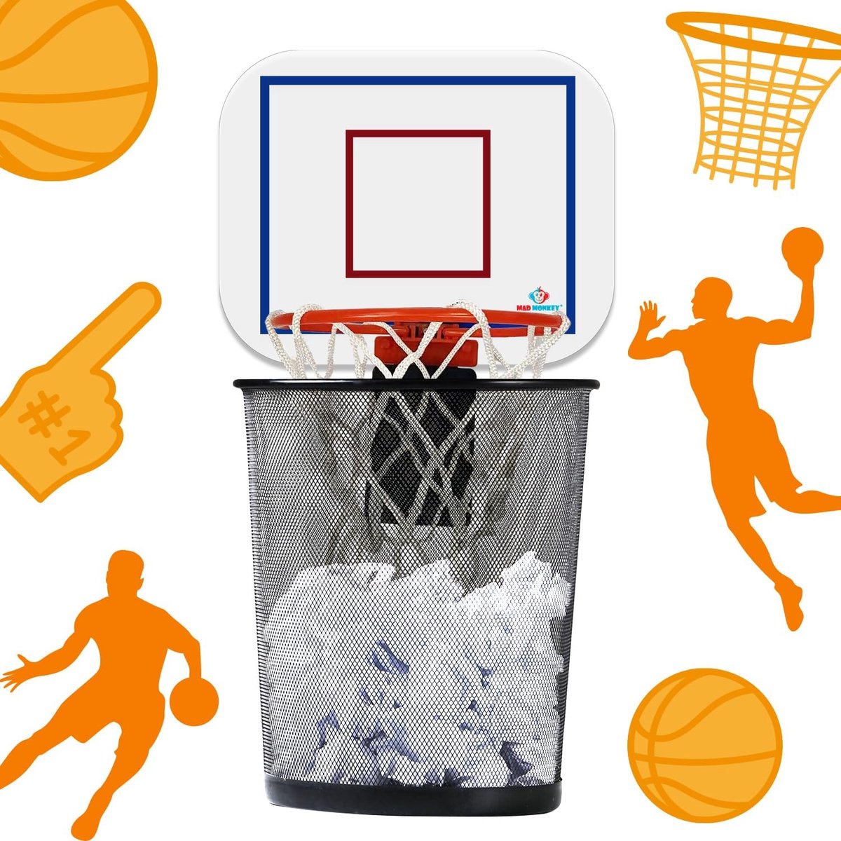 Basketbalkorf vuilnisemmer - grappige design - met audio - perfect voor tienerkamer of kantoor - ShopVlot