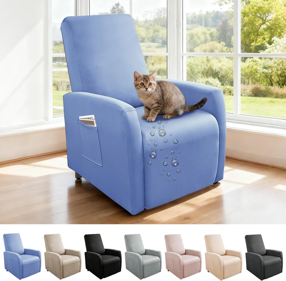 Stoelhoes Waterproof - Stretchstof - Inclusief zakken - Bescherming voor relaxfauteuil - ShopVlot