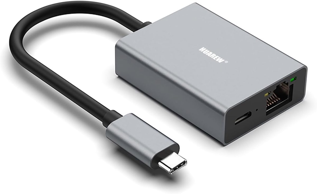 USB C Ethernet Adapter - 1000Mbps snelheid - RJ45 aansluiting - betrouwbare verbinding voor TV en apparaten - ShopVlot