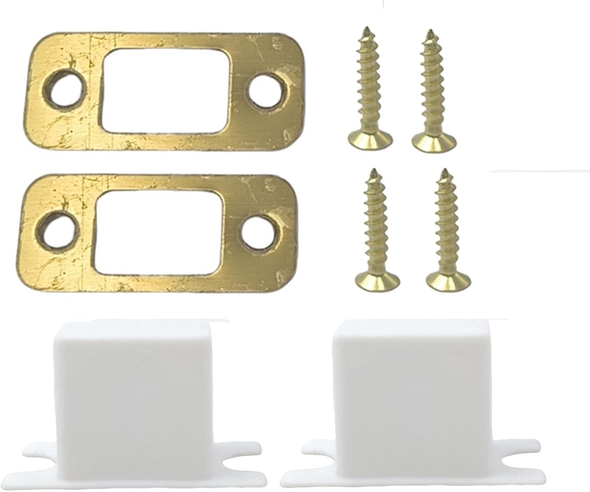 Deadbolt strike plate 1" x 2 1/4" - rvs 201 - rond hoek - duurzaam en esthetisch - ShopVlot