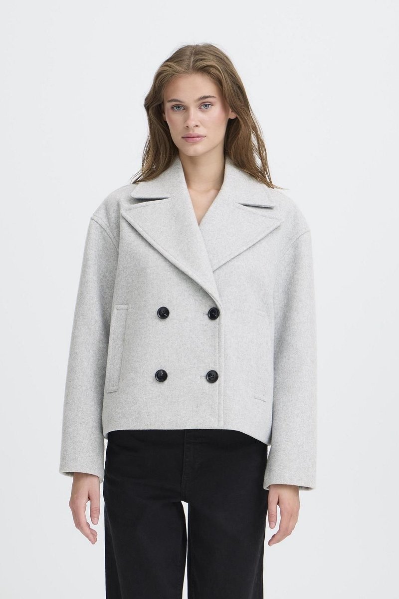 Ichi Jamie Jacket Melange Grijs