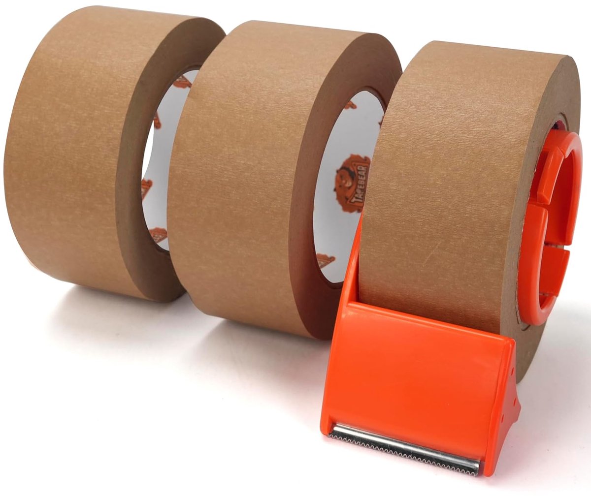 Papieren tape 5 cm x 45 m - met dispenser - stevig en handig - ideaal voor knutselen - ShopVlot