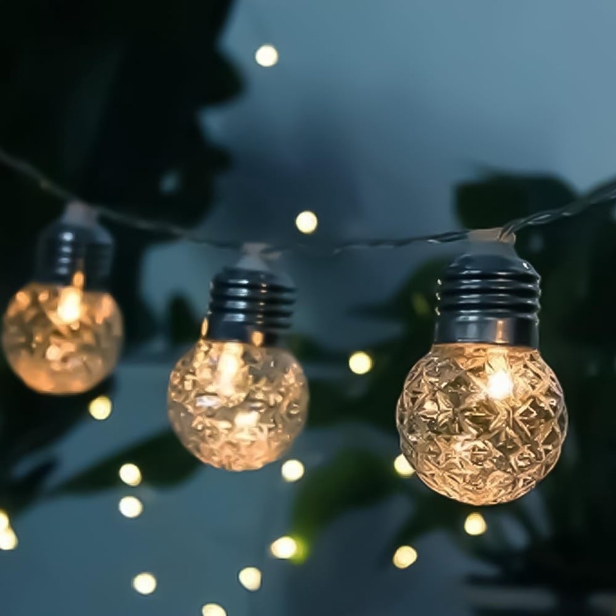 Solar LED Fairy Lights - 10 diamantvormige ballen - 8 lichtmodi - creëer een warme sfeer - ShopVlot