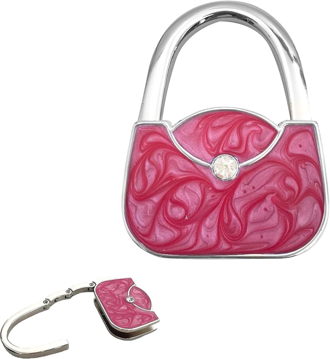 Zakhouder voor tafel - opvouwbare antislip haak - elegant rood - veilig en stevig gebruik - ShopVlot