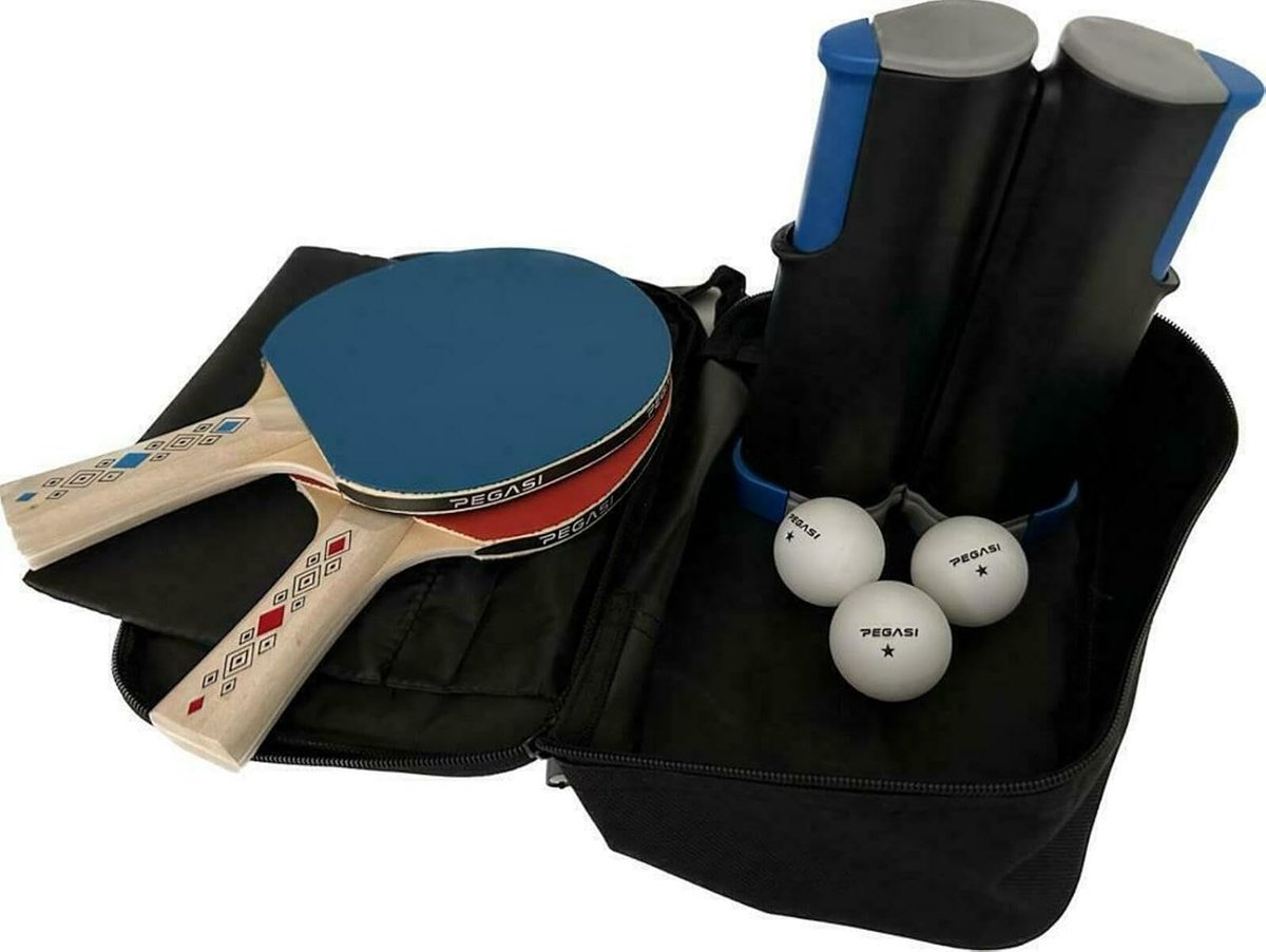 Tafeltennis set - uitbreidbaar voor tafels tot 170 cm - eenvoudig te bevestigen - ideaal voor thuis of onderweg - ShopVlot