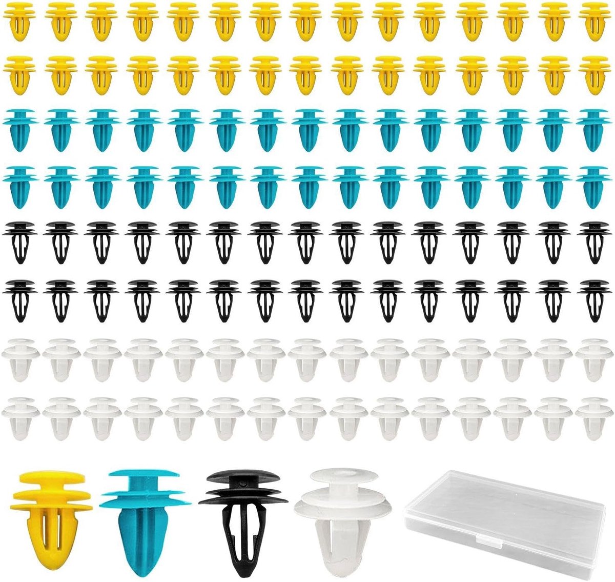 Plastic autoklemmen 120 stuks - met opbergdoos - geschikt voor voertuigbedrading - ideaal voor autoreparatie - ShopVlot