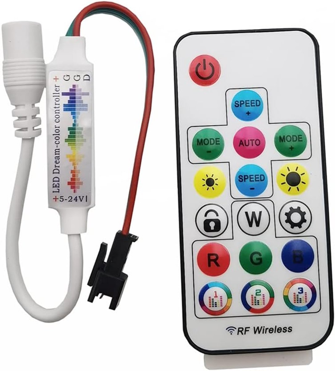 LED Strip Light Music Controller - Mini 17 Keys RF afstandsbediening - 370 modi - Creëer sfeer in huis - ShopVlot
