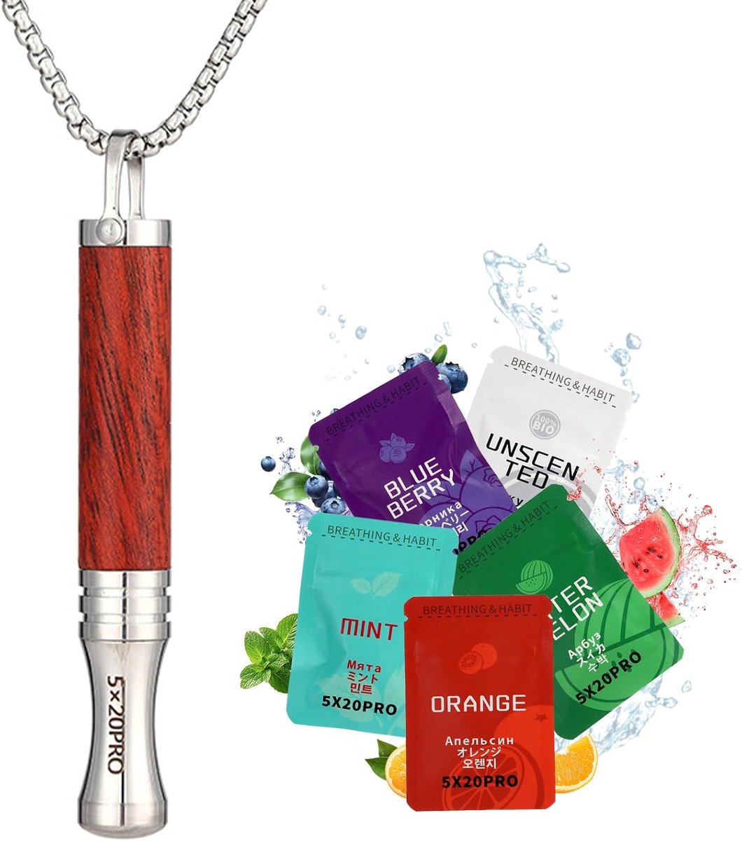 Rookstop ketting - 15 filters - watermeloen, bosbessen, sinaasappel, munt - stressverlichting en ademhalingstraining - ShopVlot