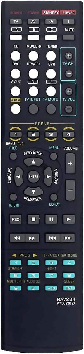 Vervangende afstandsbediening voor Yamaha AV-receiver - gebruiksvriendelijk - geen installatie vereist - ShopVlot