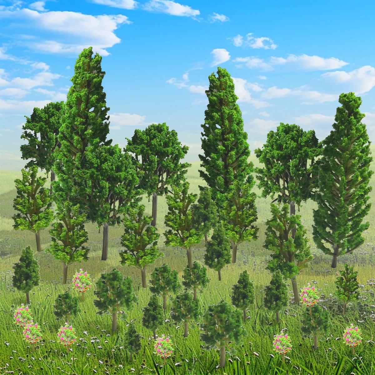 Modelbomen 38 stuks - Miniatuur 3-13 cm - Tropisch jungle diorama - Perfect voor landschapsmodellen - ShopVlot