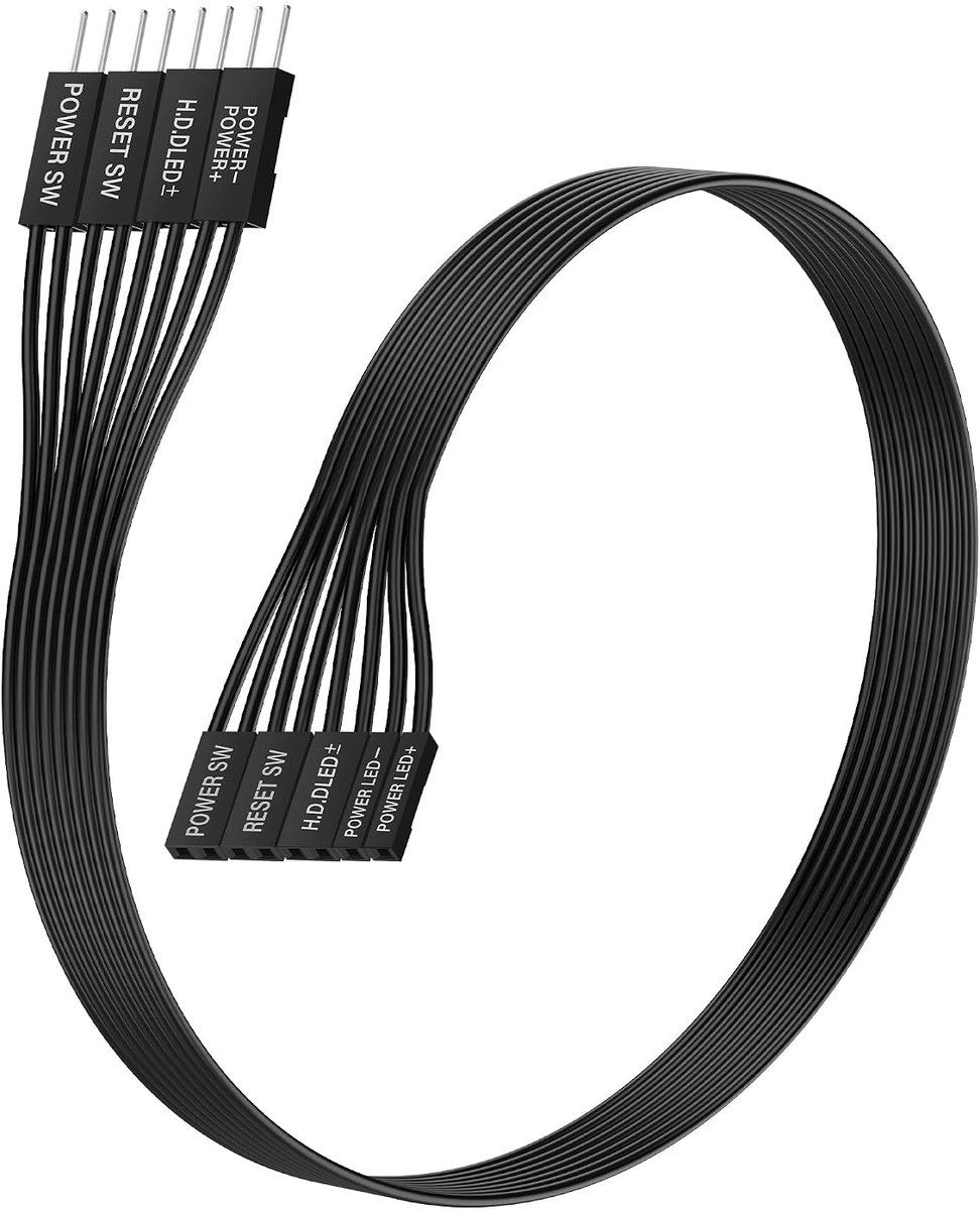 Motherboard verlengkabel 100cm - 24AWG platte kabel - HDD LED, POWER LED, POWER SW en RESET SW - ShopVlot