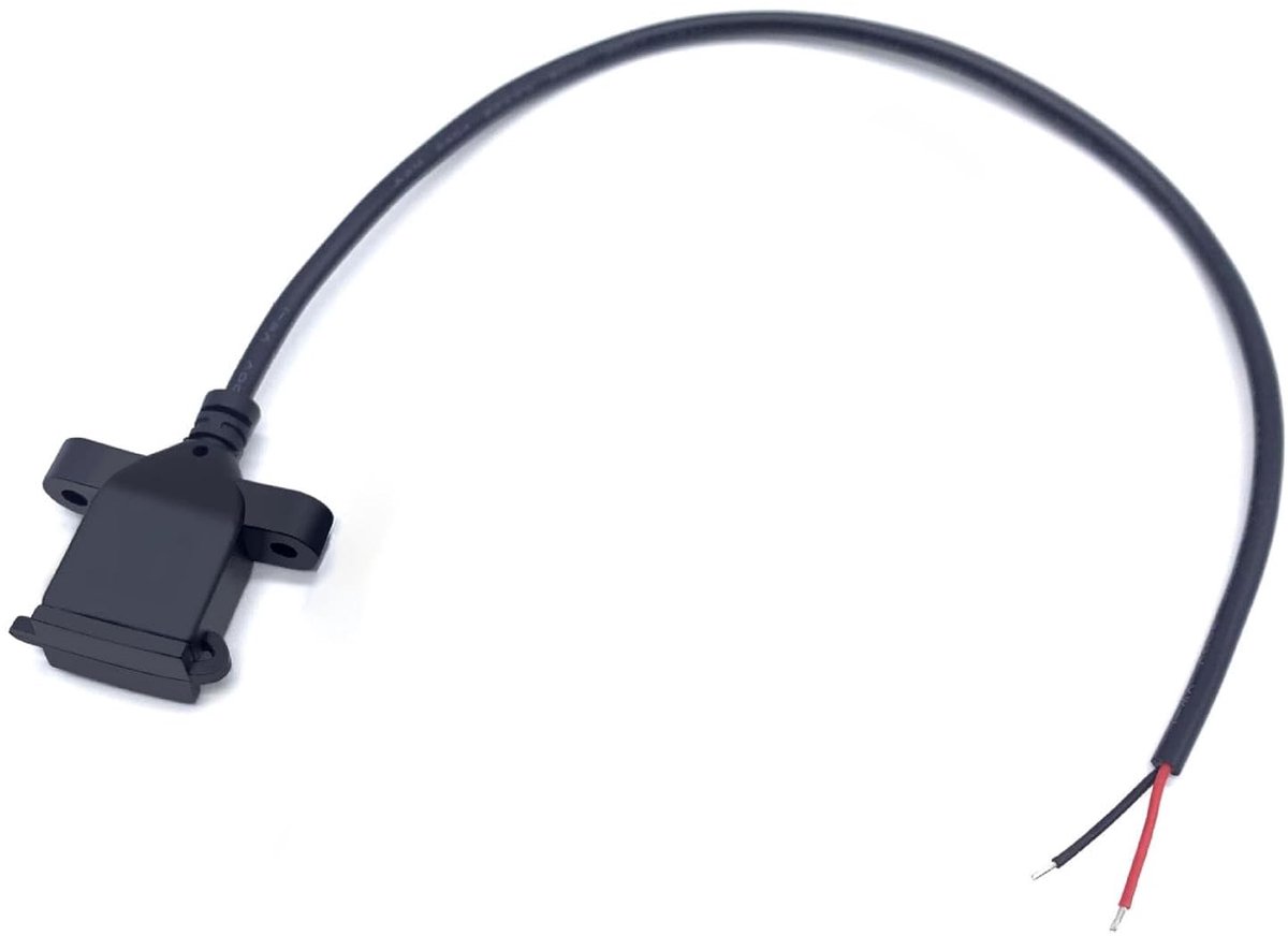 USB 2.0 vrouwelijke connector 32cm - met stofkap - met montagemogelijkheden - ShopVlot
