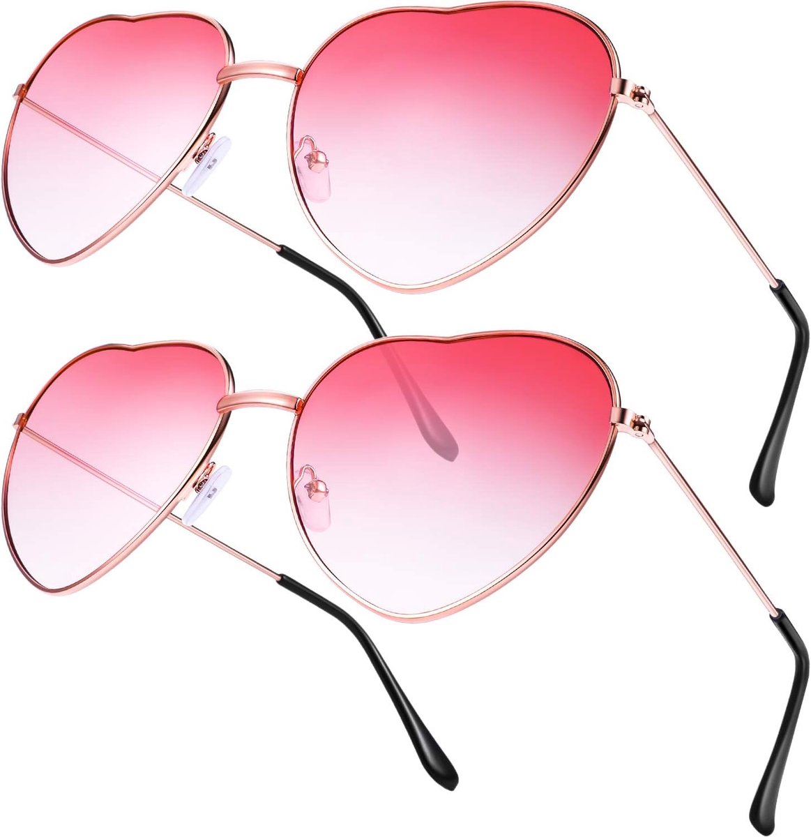 Hippie Zonnebril Hartvormig - Roze Gouden Frame - Trendy Accessoire - Perfect voor Feestjes - SnelShoppen