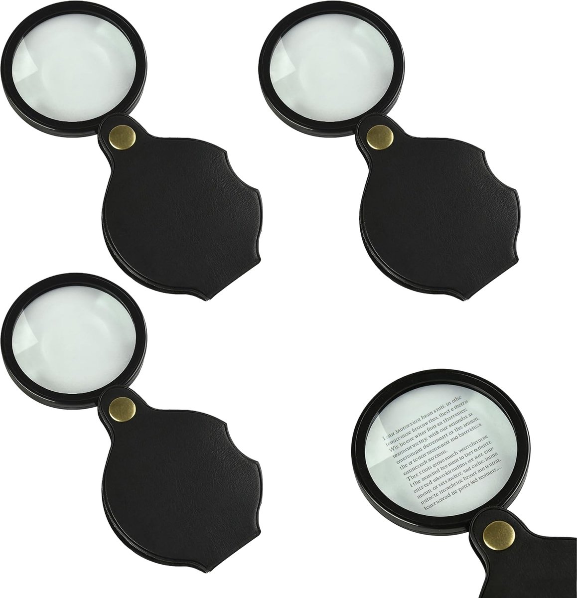 Pocket vergrootglas 3 stuks - 10 verschillende vergrotingen - opvouwbaar - ideaal voor lezen en kaarten - SnelShoppen