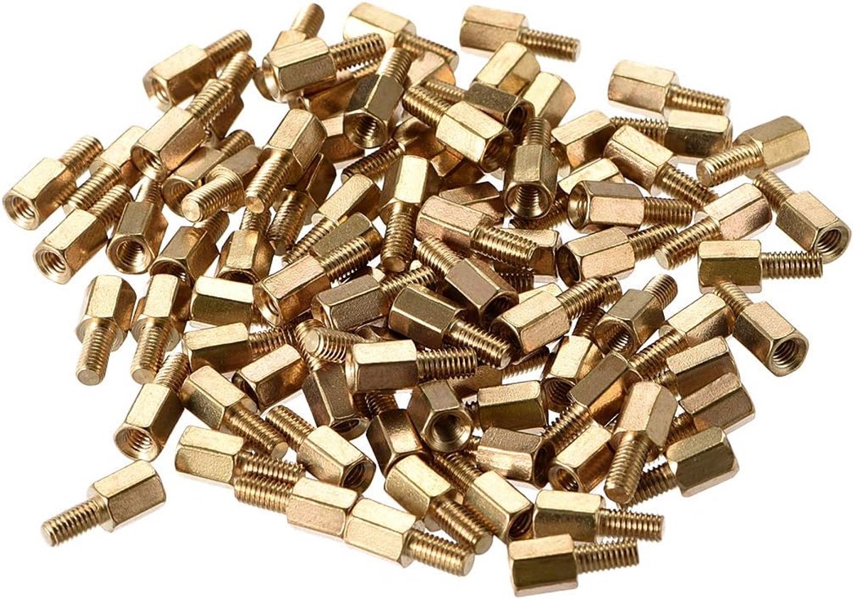 Sourcing map 88 stuks Hexagon Standoff afstandhouder schroef PCB M3 6+6mm F/M messing de