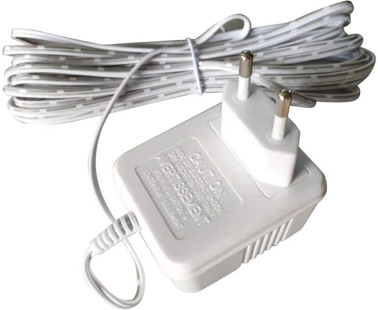 Deurbel Transformator - Stroom Adapter - Continue Stroom - 24V 500mA Output - 8 Meter Kabel - Wit — afbeelding 3