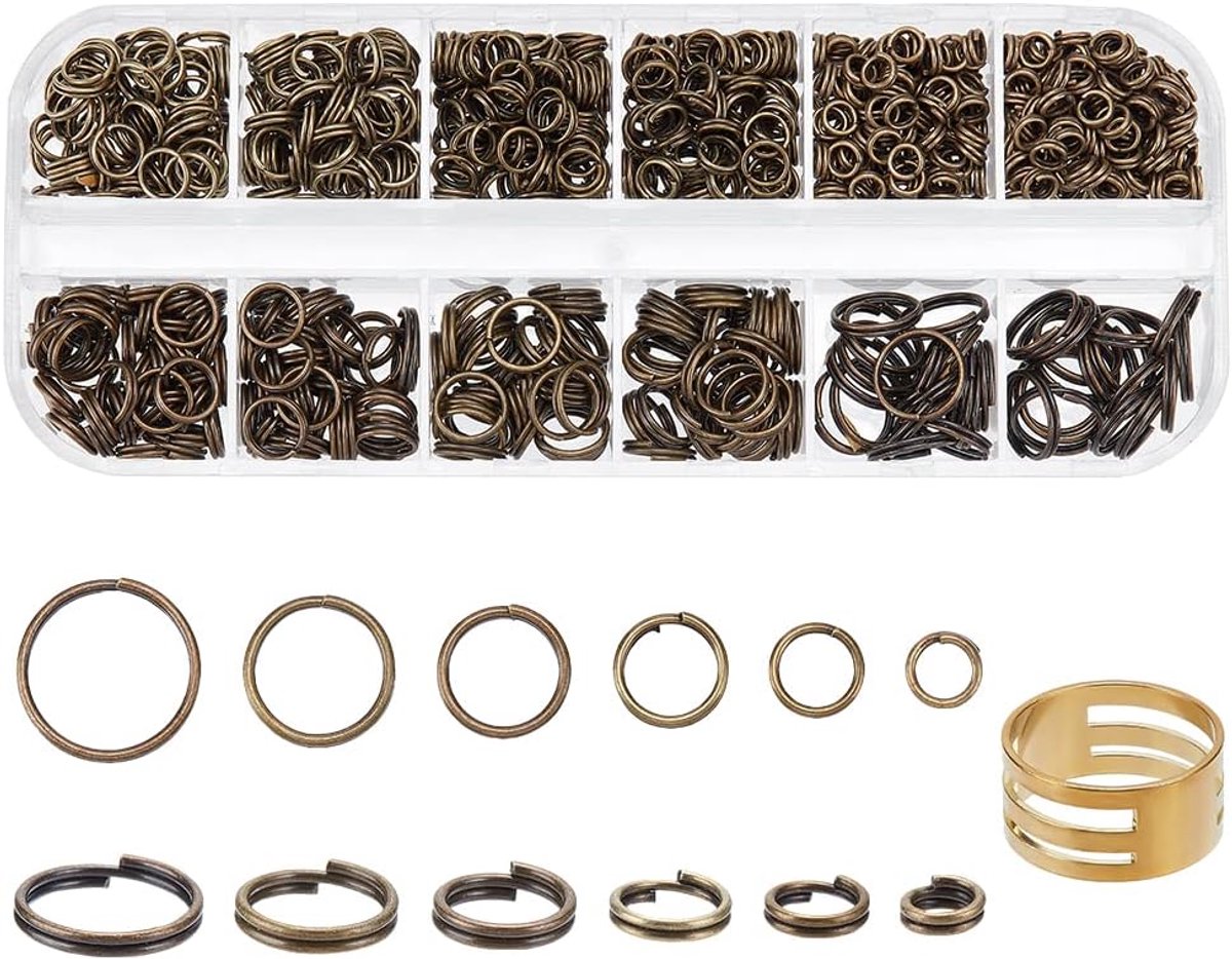 Elite & reg messing buigringen, dubbel slijpen en messing ring hulpgereedschap, antiek brons, 13 x 5 x 1,5 cm