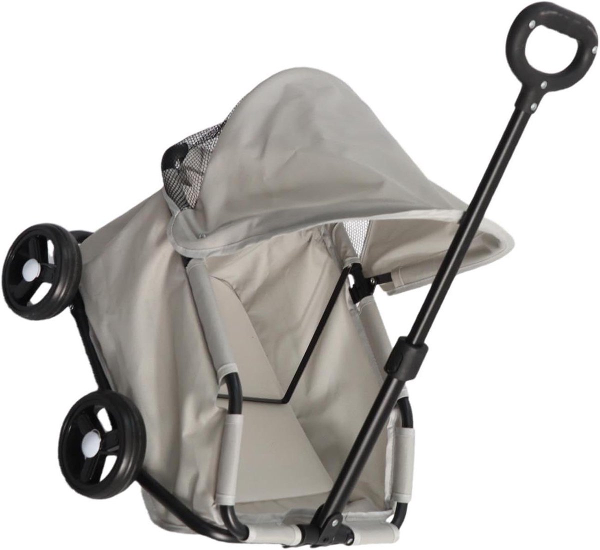 Opvouwbare Kinderwagen - Hondenbuggy Kattenbuggy - Huisdieren Vervoeren - 45 Graden Instap - 58 x 37 x 15 cm - Grijs