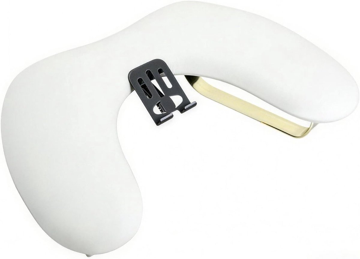 U-vormige handsteun, nagelstudio, ergonomische polssteun met 45° helling, zacht PU-leer, handsteun met metalen frame, antislip nagelsteun voor manicure (wit)