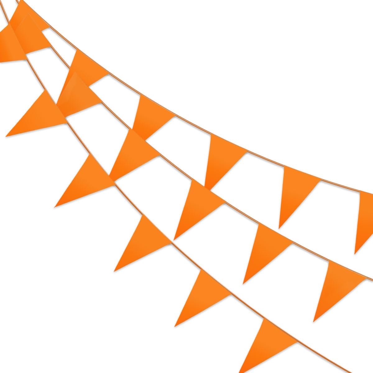 Vlaggenlijn 10 meter - Luxe Oranje Slingers - Versiering voor Feesten - Perfect voor EK en Koningsdag - SnelShoppen