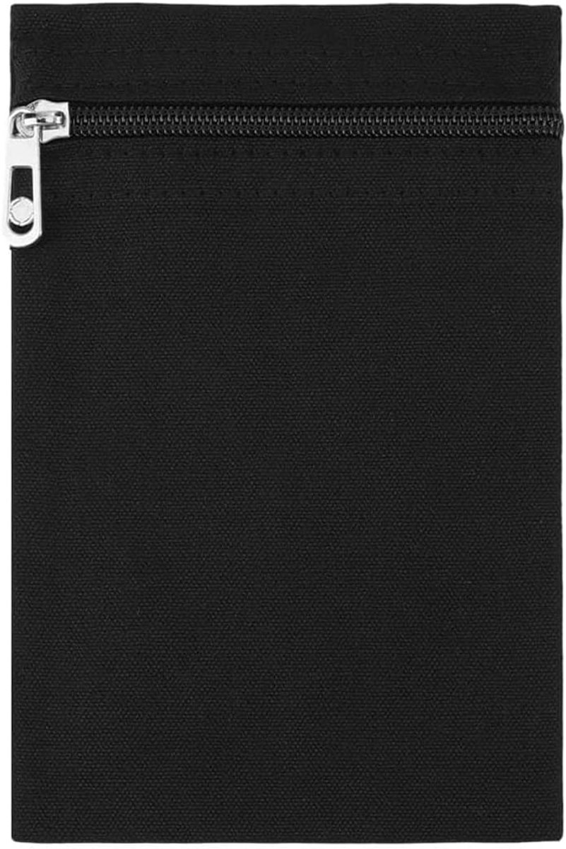Set van 2 ingenaaide zijzakken met ritssluiting canvas stof zwart verborgen zak voor jassen sweatshirts reisaccessoires 12x19 cm