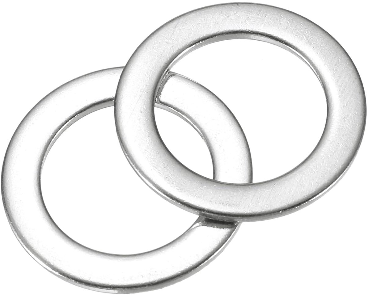 Set van 80 stuks ronde sluitringen M12 x 18 x 1 mm, 304 roestvrij staal dichtende schijven zilveren bijlagschijven, O-ring platte afdichtringen voor schroeven, moeren en draadstaven
