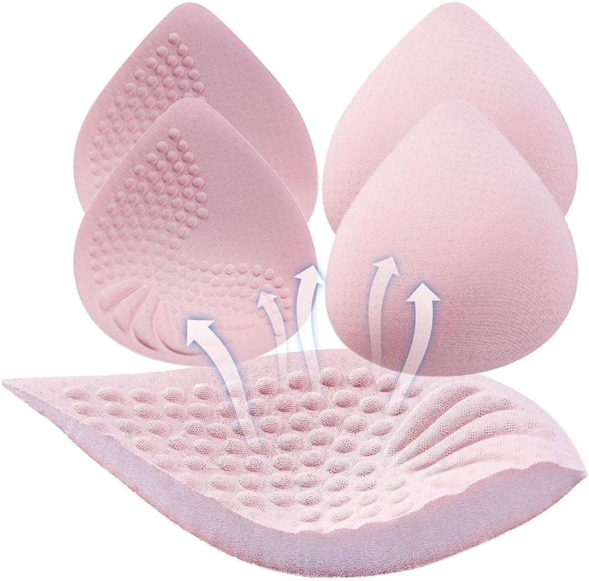 BH-pads inzetstukken, 2 paar latex bh's inzetstukken voor sportbeha's, beha-cups inzetstukken voor bikinitopjes