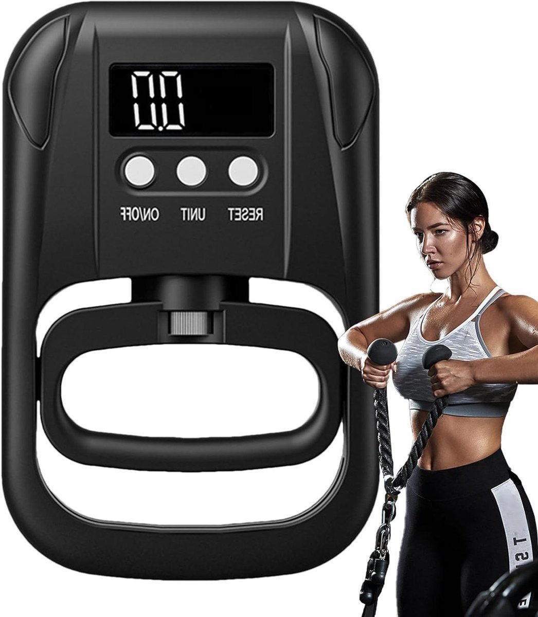 Grip Sterkte Tester - Krachtmeter Handtrainer - Grip Kracht Meten - Digitale HD Scherm - 120 kg - Zwart