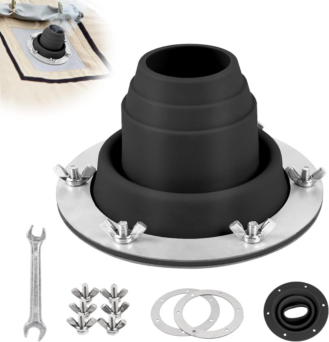 Tent, buismanchet, dakdoorvoer, 45-100 mm, Hot Tent Stove Jack van hittebestendig siliconen en metaal, tentdakachelaansluiting voor camping, outdoor