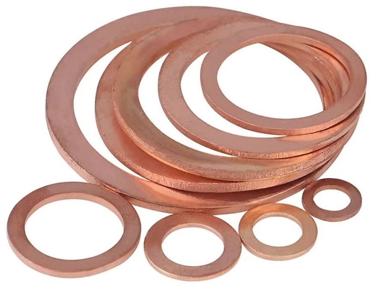 Platte sluitringen koperen afdichtringen M5x12x1,0mm (40 stuks)