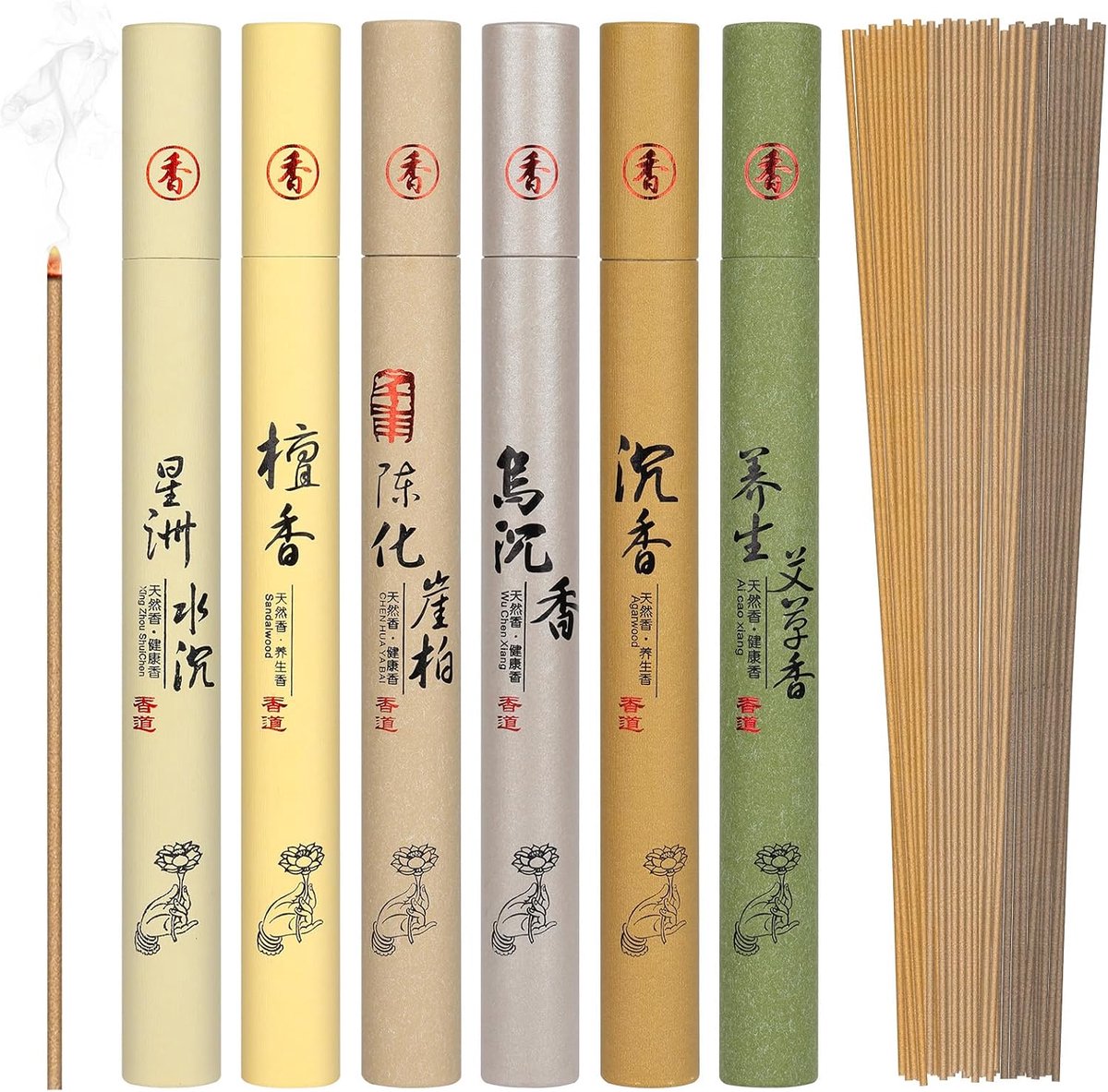 Wierookset - 6 unieke geuren - 6x20g - voor ontspanning en meditatie - ShopVlot