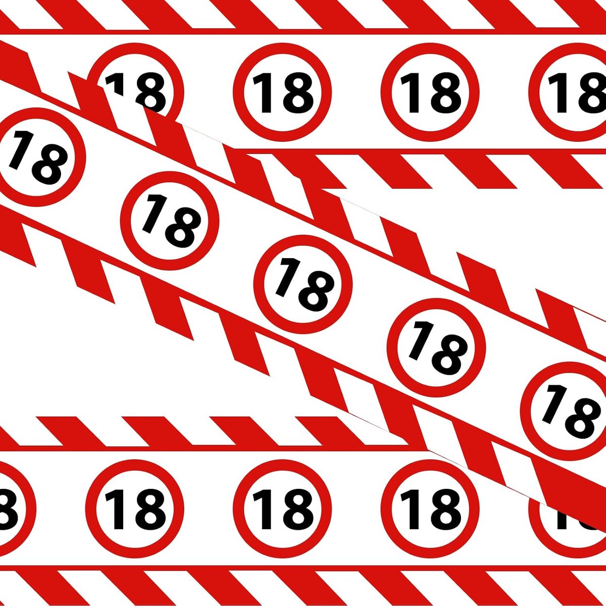 Verjaardagsdecoratie 18 jaar - 15 m scheurbestendig plakband - rood en wit motief - feestelijke sfeer creëren - ShopVlot