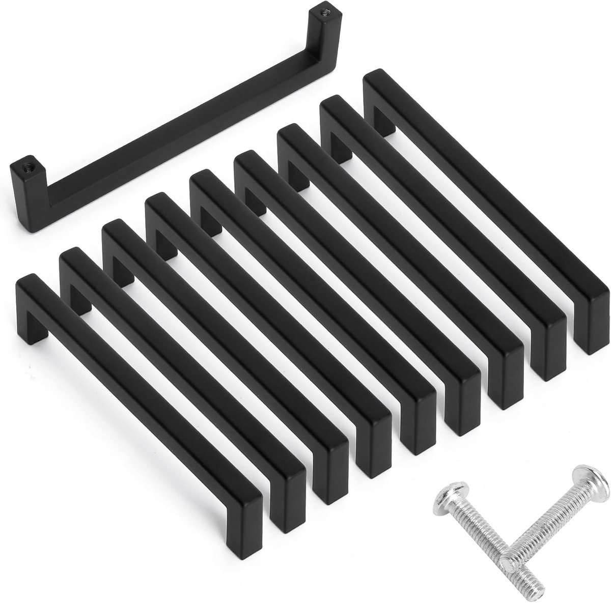 Meubelhandgrepen 128 mm - mat zwart - roestvrij staal - krasbestendig en duurzaam - ShopVlot
